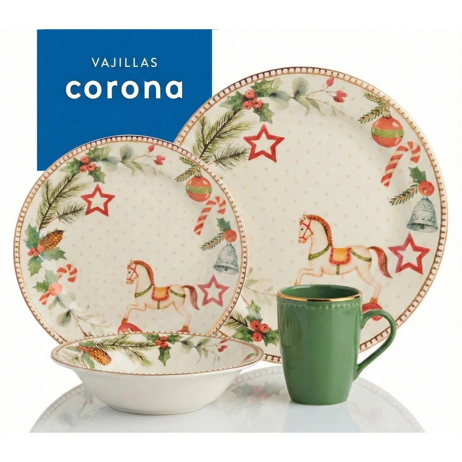 Juego de Vajilla 16 Piezas Navidad Corona CORONA