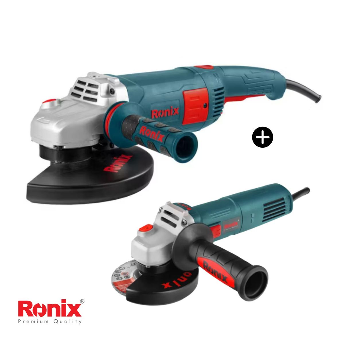 RONIX - Amoladora Angular 9" 2400W RONIX 3241 + Amoladora Angular 4.5" 840W RONIX 3111