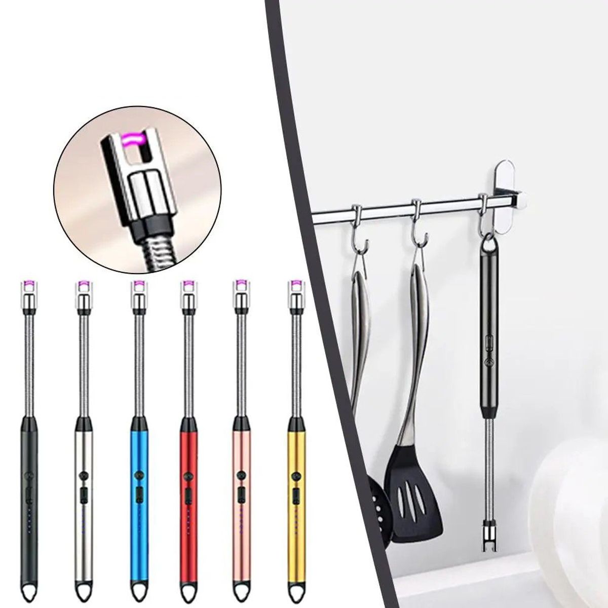 GENERICO - ENCENDEDOR ELECTRICO RECARGABLE  POR USB PARA COCINA FLEXIBLE 360°