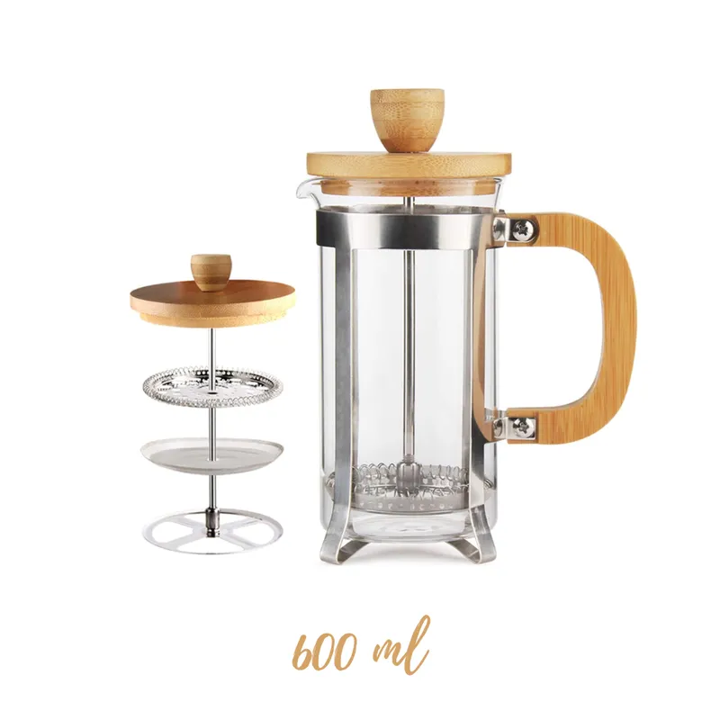 GENERICO - Cafetera prensa bambú 600