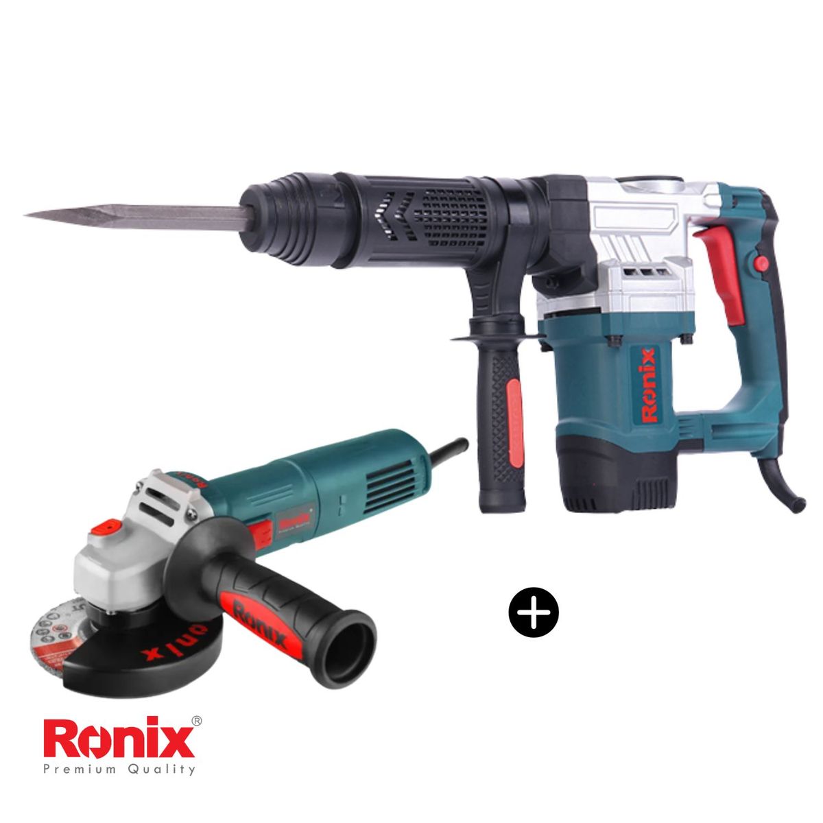 RONIX - CB010: Martillo Demoledor 1050W RONIX 2809 + Amoladora Angular 4-1/2″ 840W RONIX 3111