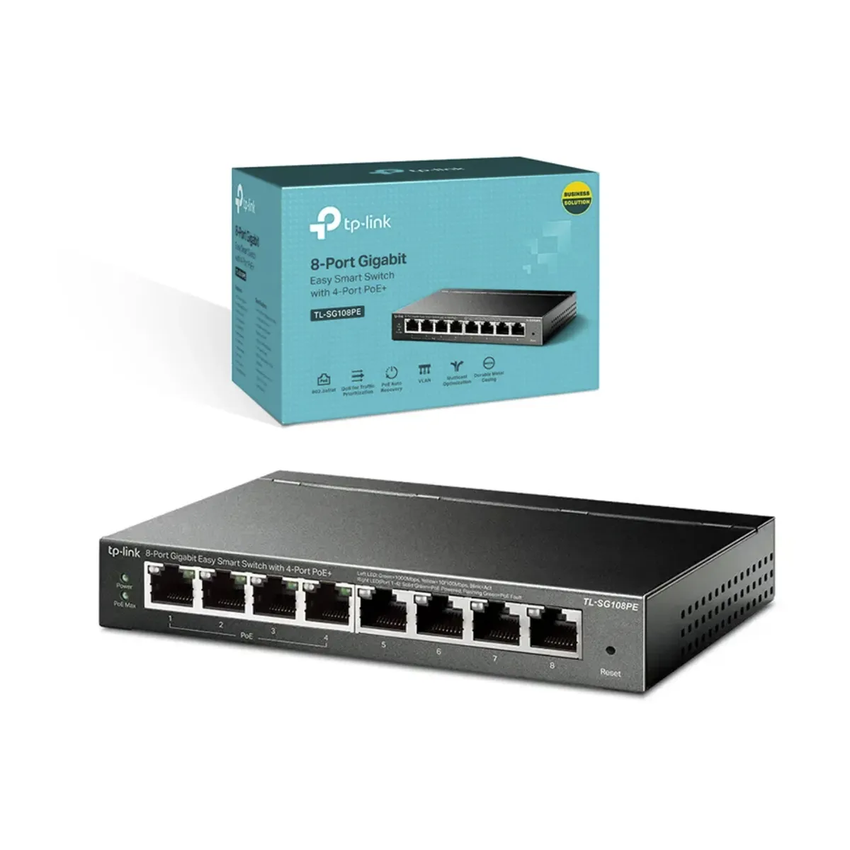 TP LINK - SWITCH TP-LINK TL-SG108PE 8 PUERTOS GIGABIT POE P/N: TLSG108PE