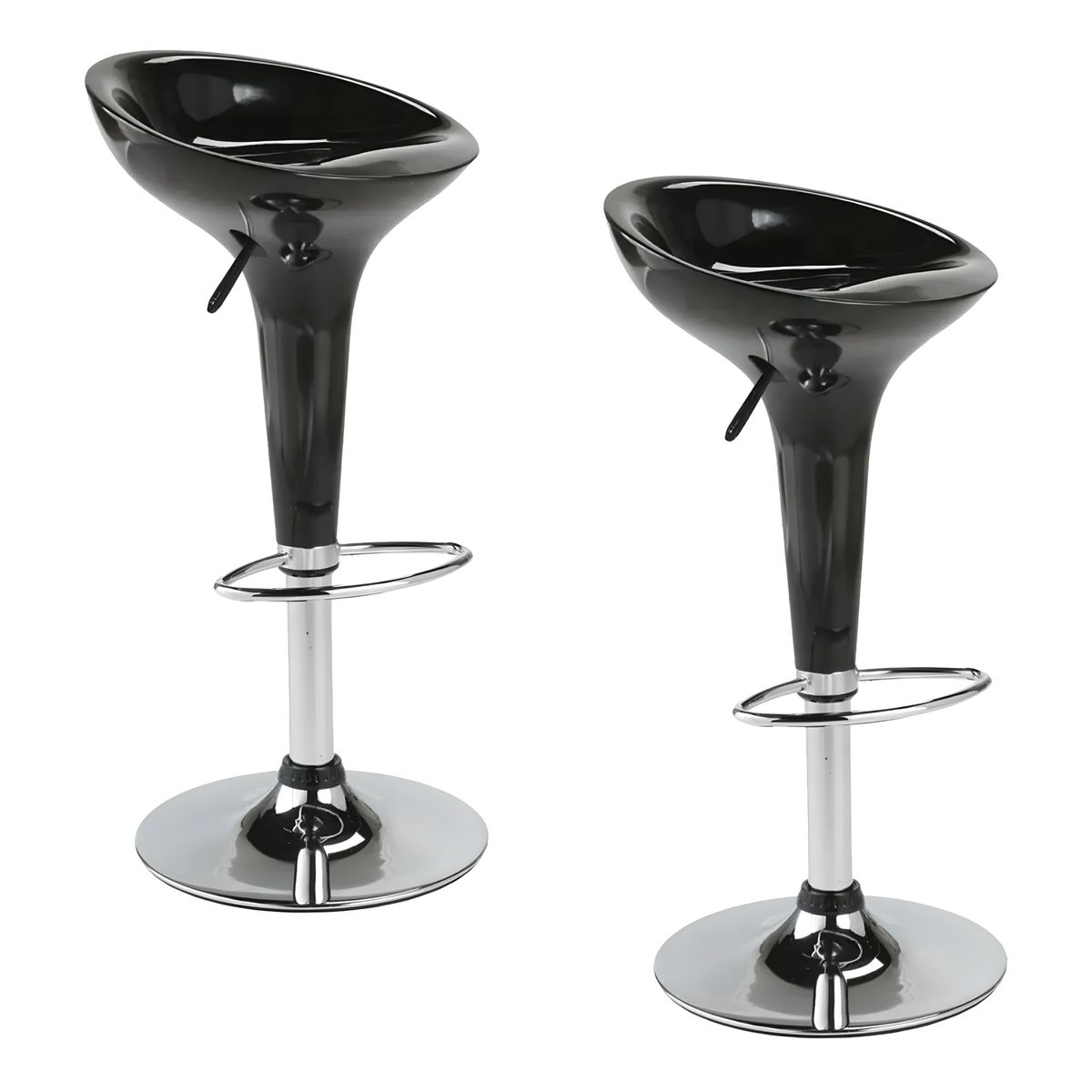GENERICO - Set x2 Banco Silla Bar Riway Negro