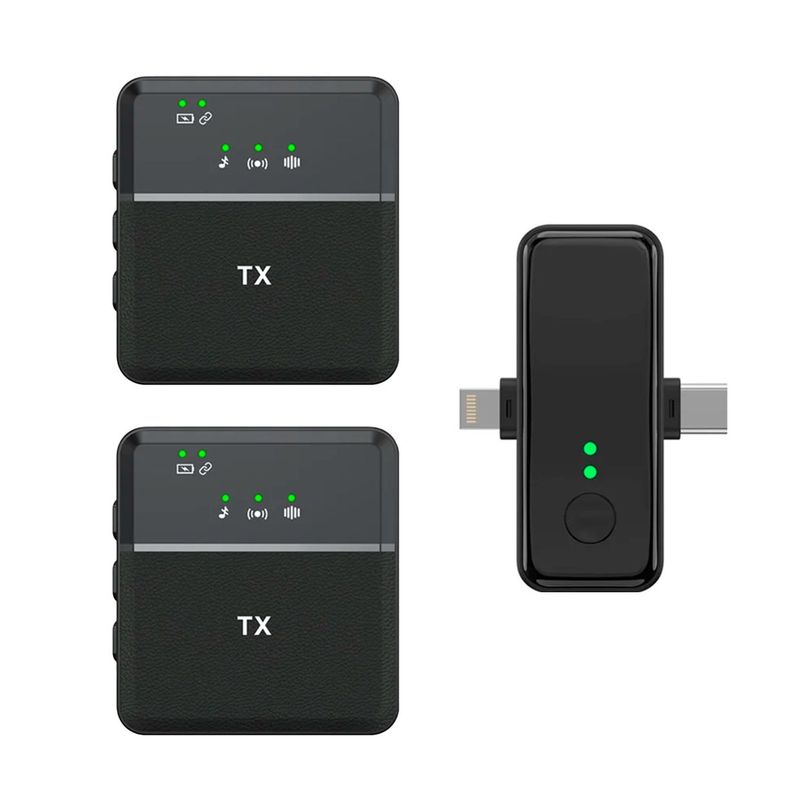 GENERICO - Micrófono Lavalier Inalámbrico Dual Lightning Tipo C Cámaras