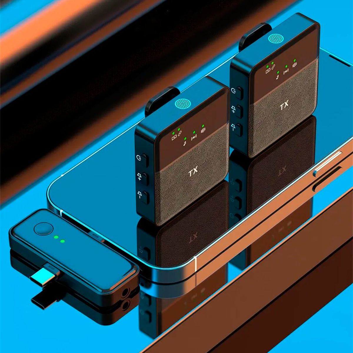 GENERICO - Micrófono Lavalier Inalámbrico Dual Lightning Tipo C Cámaras