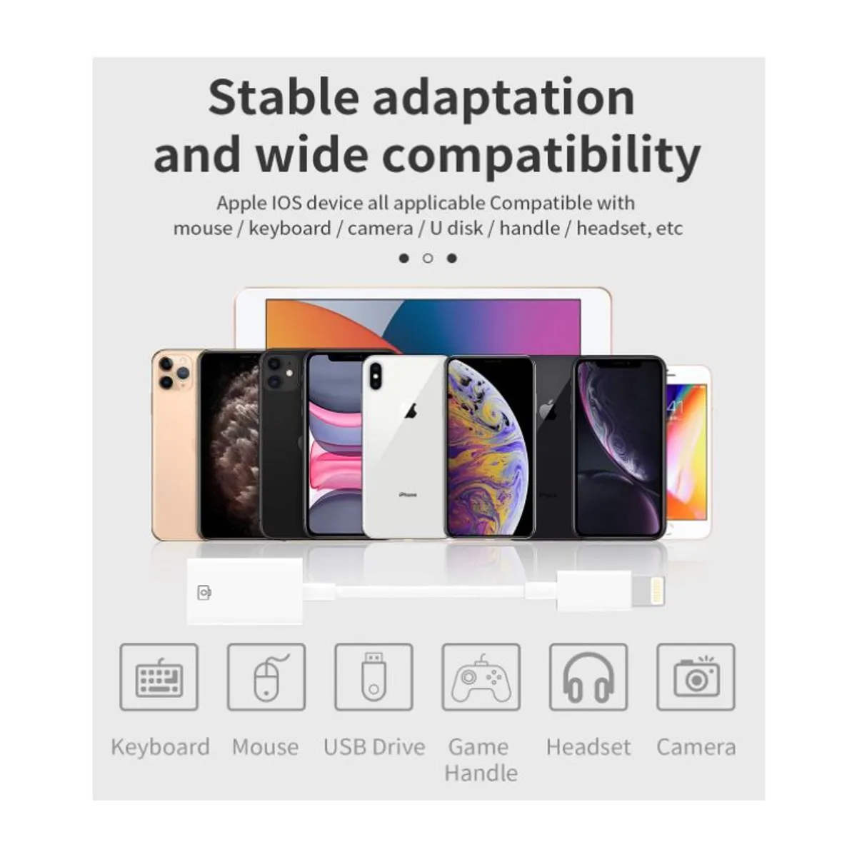 GENERICO - Hub Usb 4 Puertos Usb 3.0 a Lightning para iPhone iPad