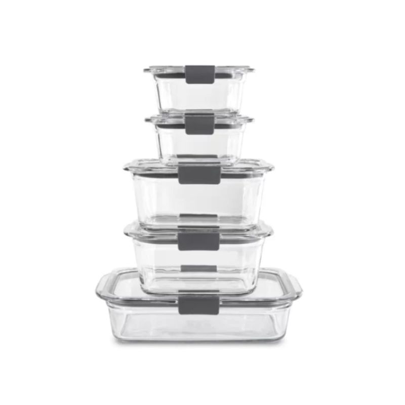 RUBBERMAID - Set Hermeticos Rubbermaid Brilliance Vidrio 10 piezas