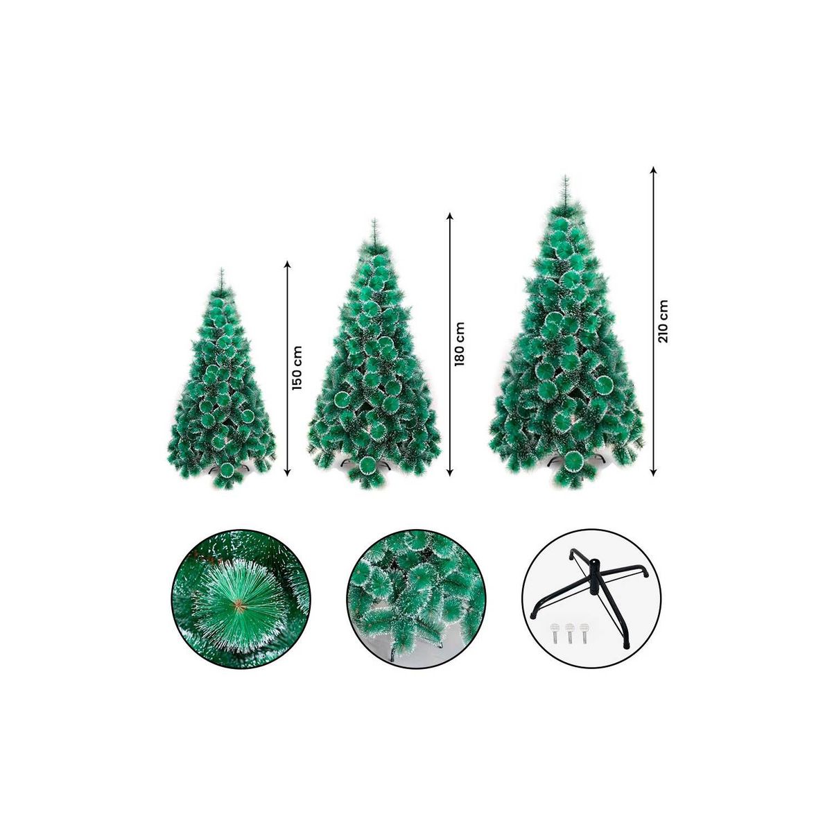 GENERICO - Árbol de Navidad Pino nevado Frondoso 2,1 M 650 ramas