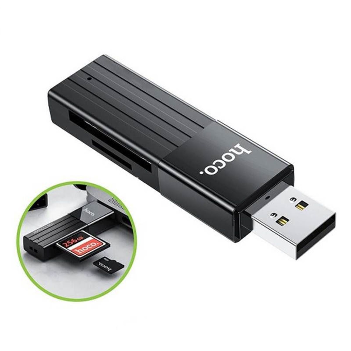 HOCO - Lector Tarjetas Memoria 5gbps M2 Sd Micro Sd A Usb 3.0 Hoco