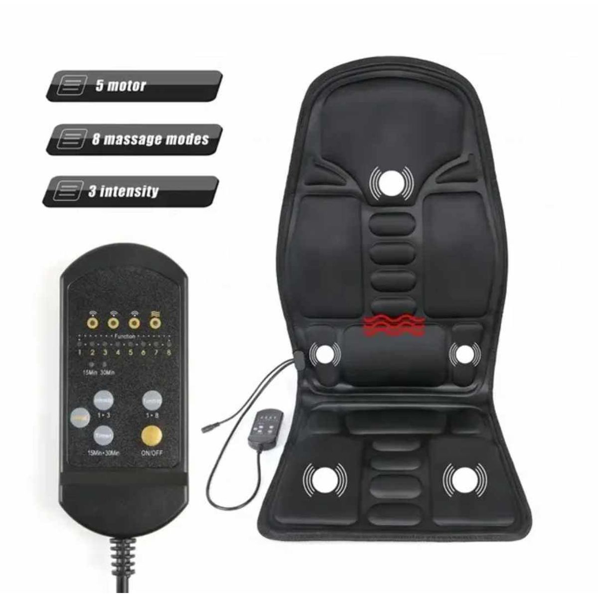 GENERICO - Asiento Masajeador de Espalda para Auto Camioneta Oficina Hogar