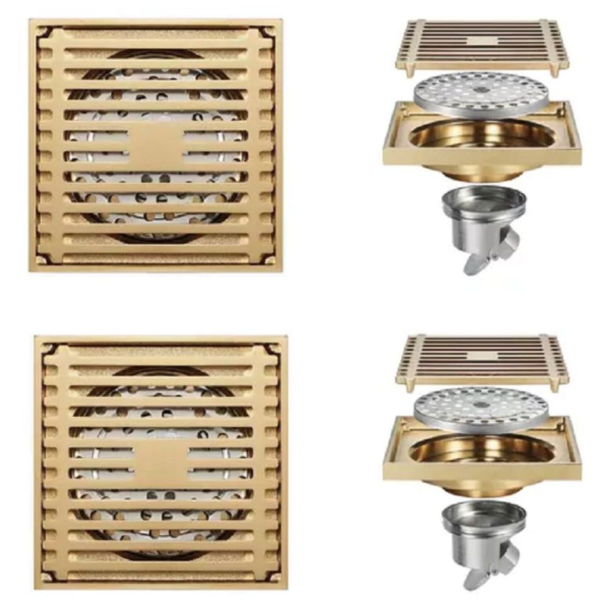 GENERICO - Pack X 2 Sumidero De Drenaje Antiolor C/rejilla Desmontable