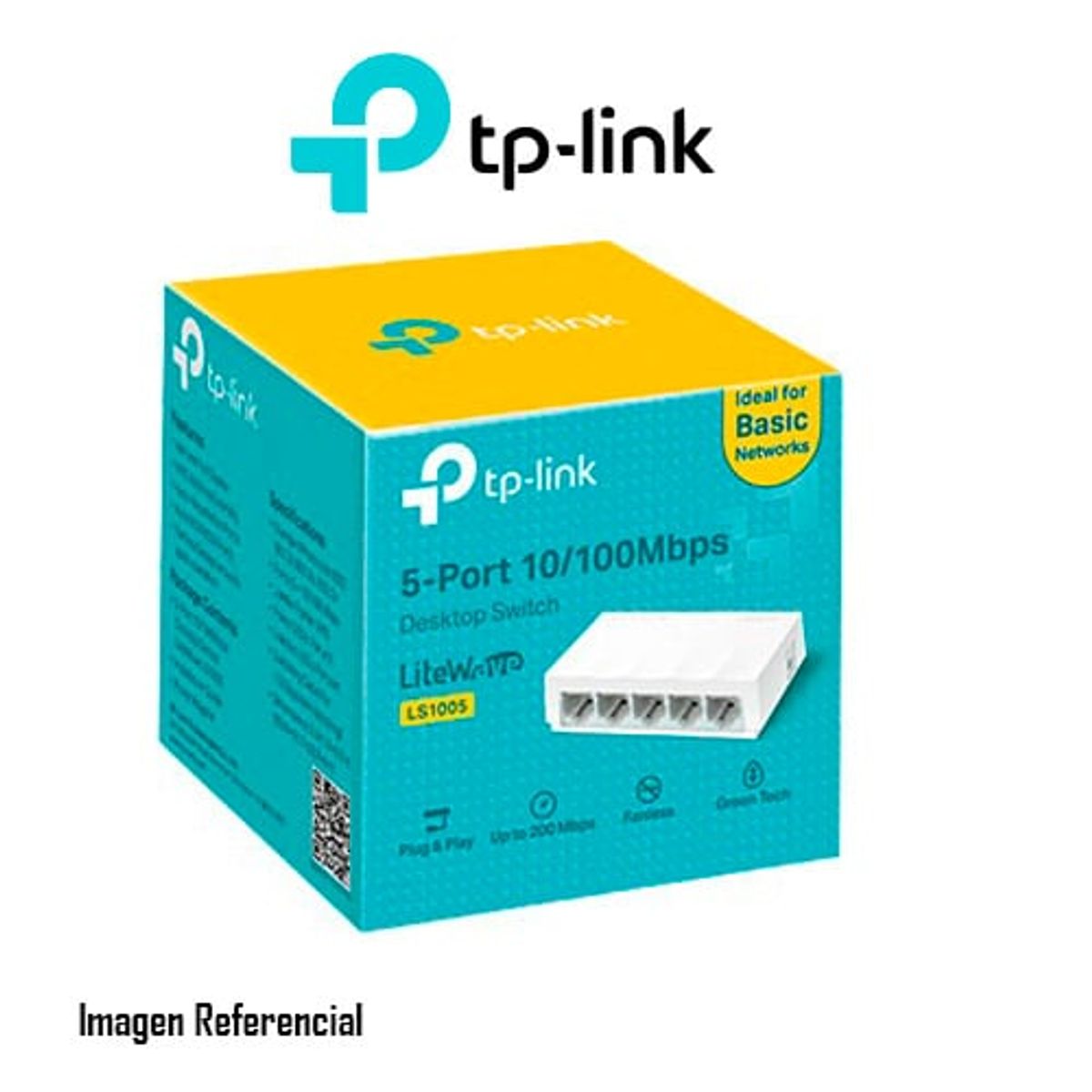 TP LINK - SWITCH TP-LINK LS1005 V1 5 PUERTOS 10/100MBPS P/N: LS1005