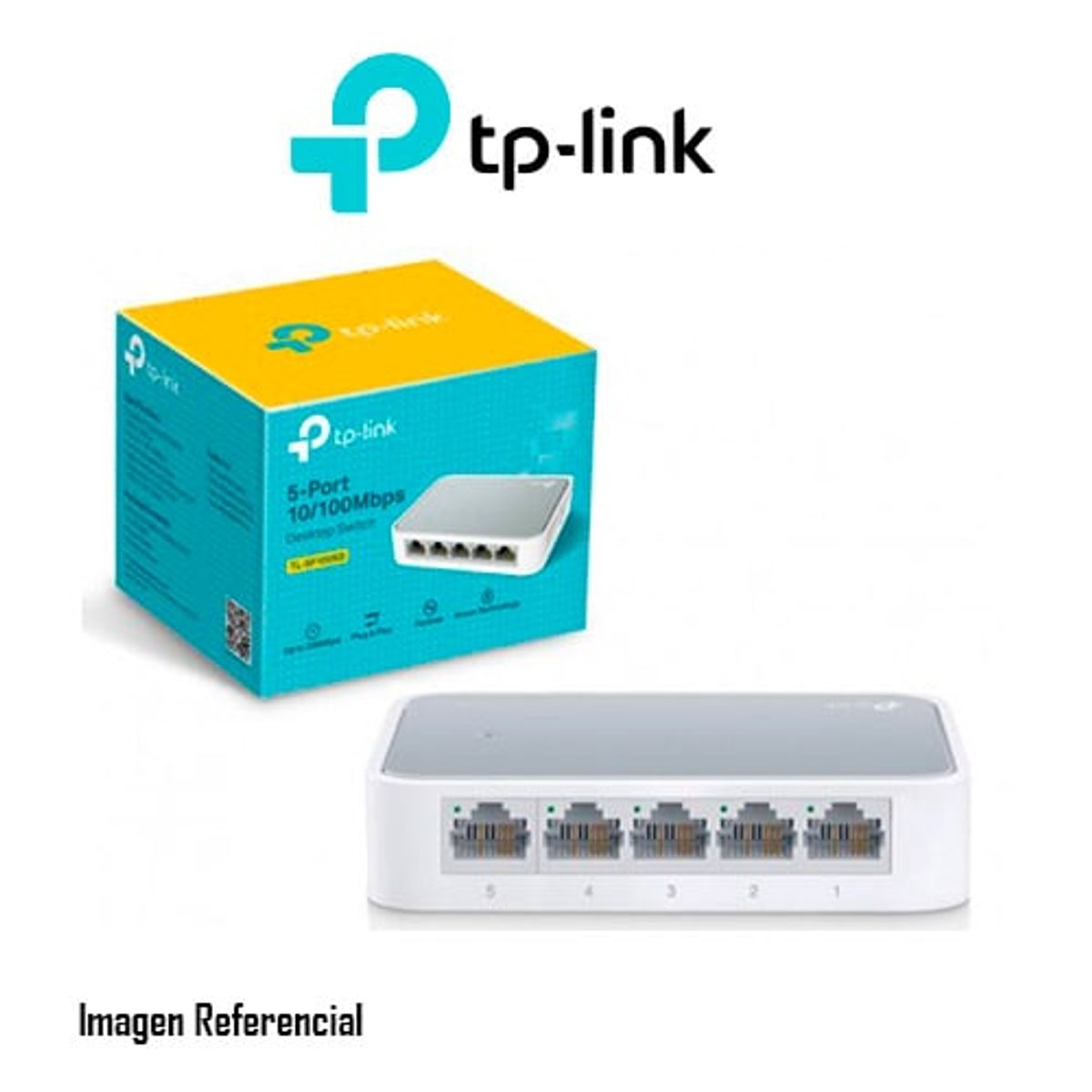 TP LINK - SWITCH TP-LINK LS1005 V1 5 PUERTOS 10/100MBPS P/N: LS1005