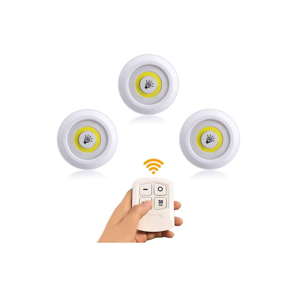 GENERICO - Luz Led White de Control Remoto Inalámbrico Juego por 3 Piezas
