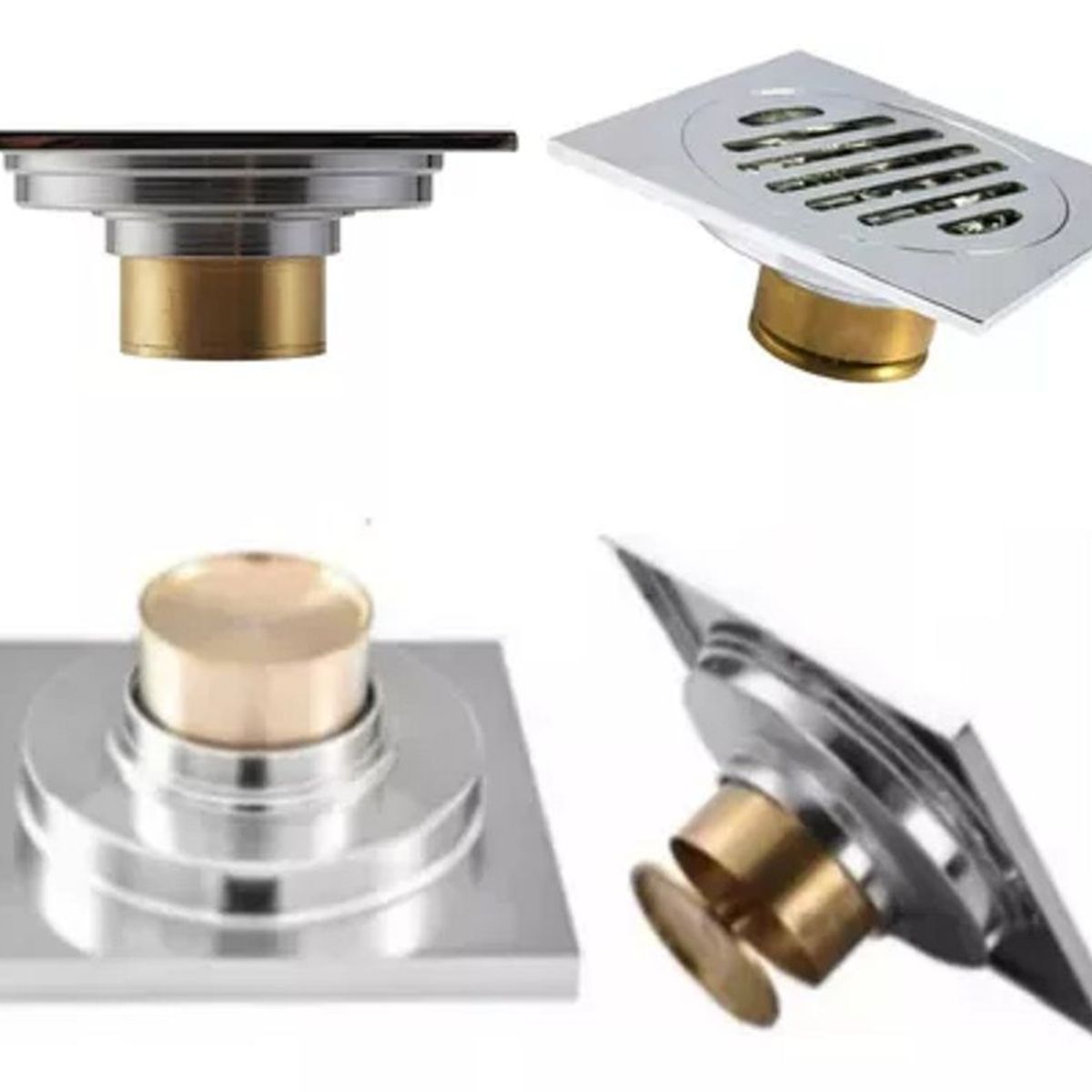 GENERICO - Pack X 2 Desagües Pesado Antiolores Con Rejilla Atrapa Pelo