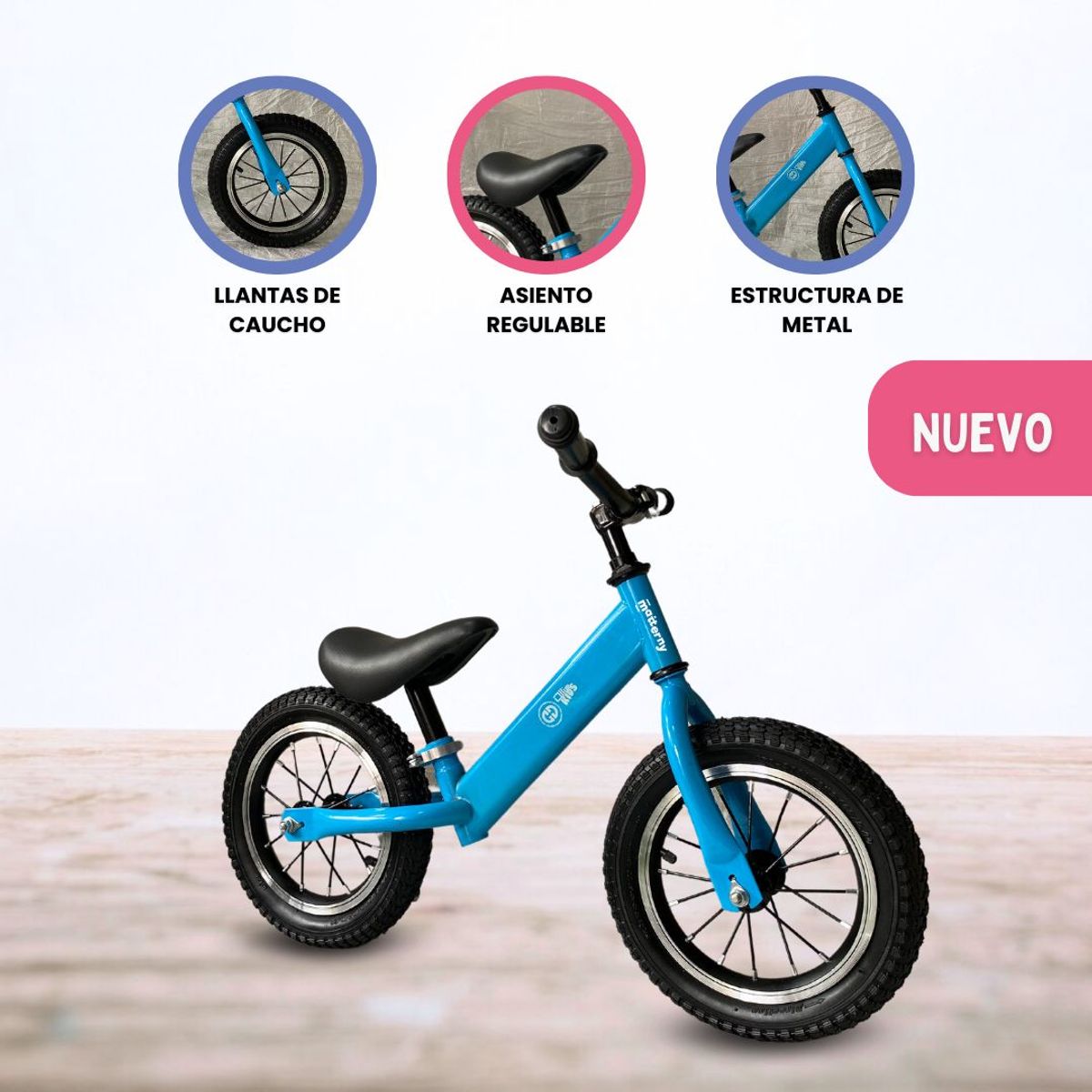 CUZKA - Bicicleta de Equilibrio Aro 12 «BALANCE» Light Blue