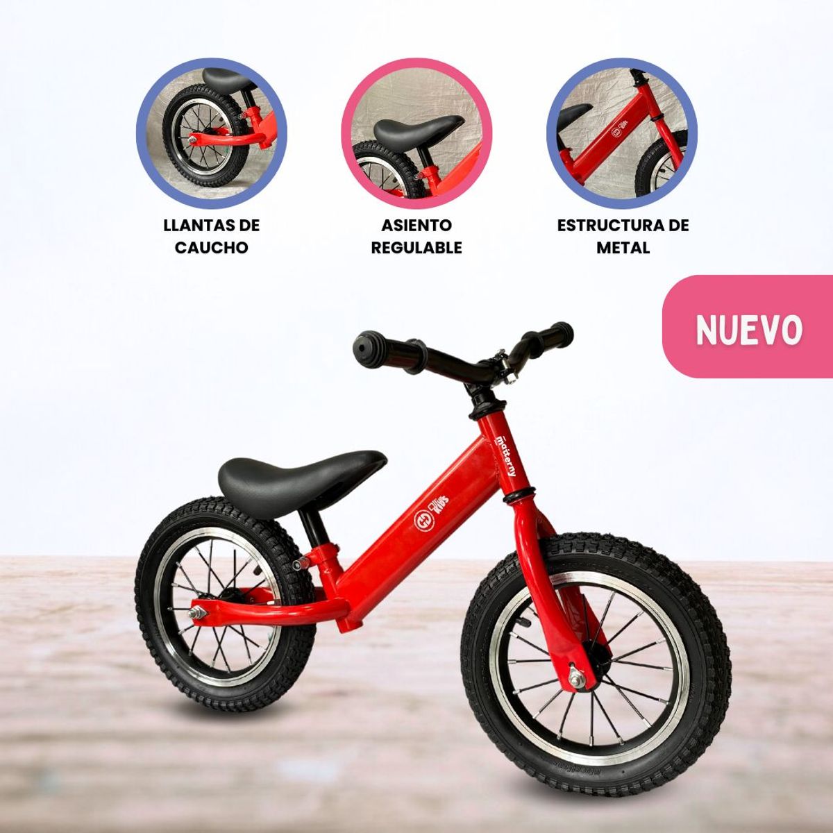 CUZKA - Bicicleta de Equilibrio Aro 12 «BALANCE» Red