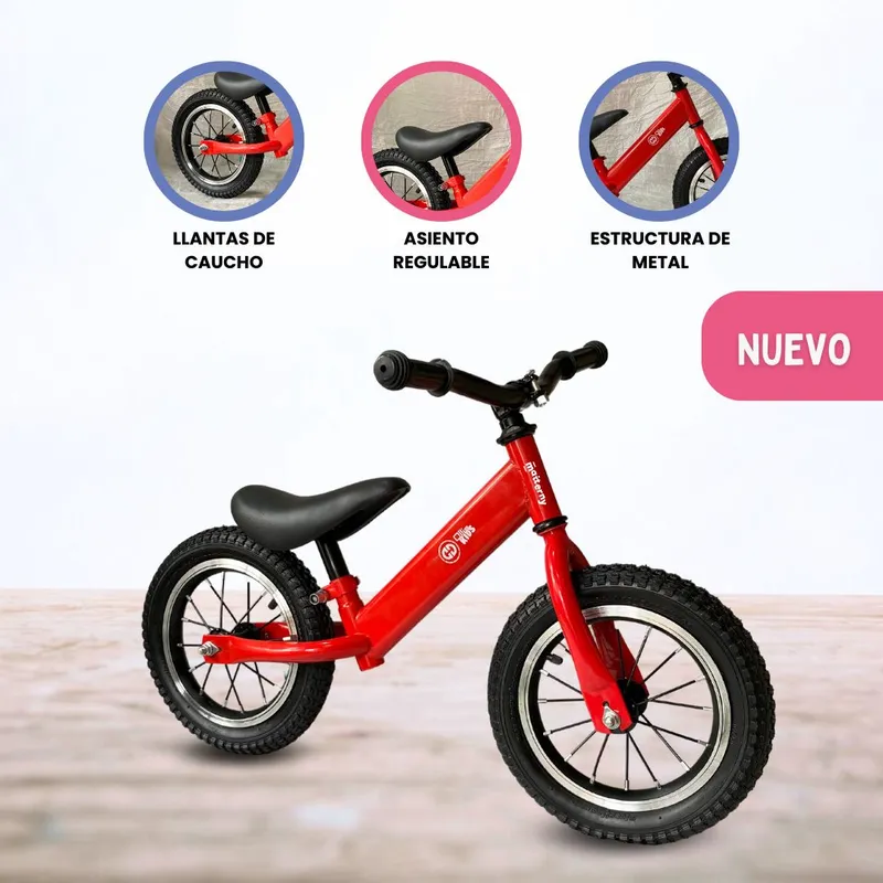 CUZKA - Bicicleta de Equilibrio Aro 12 «BALANCE» Red
