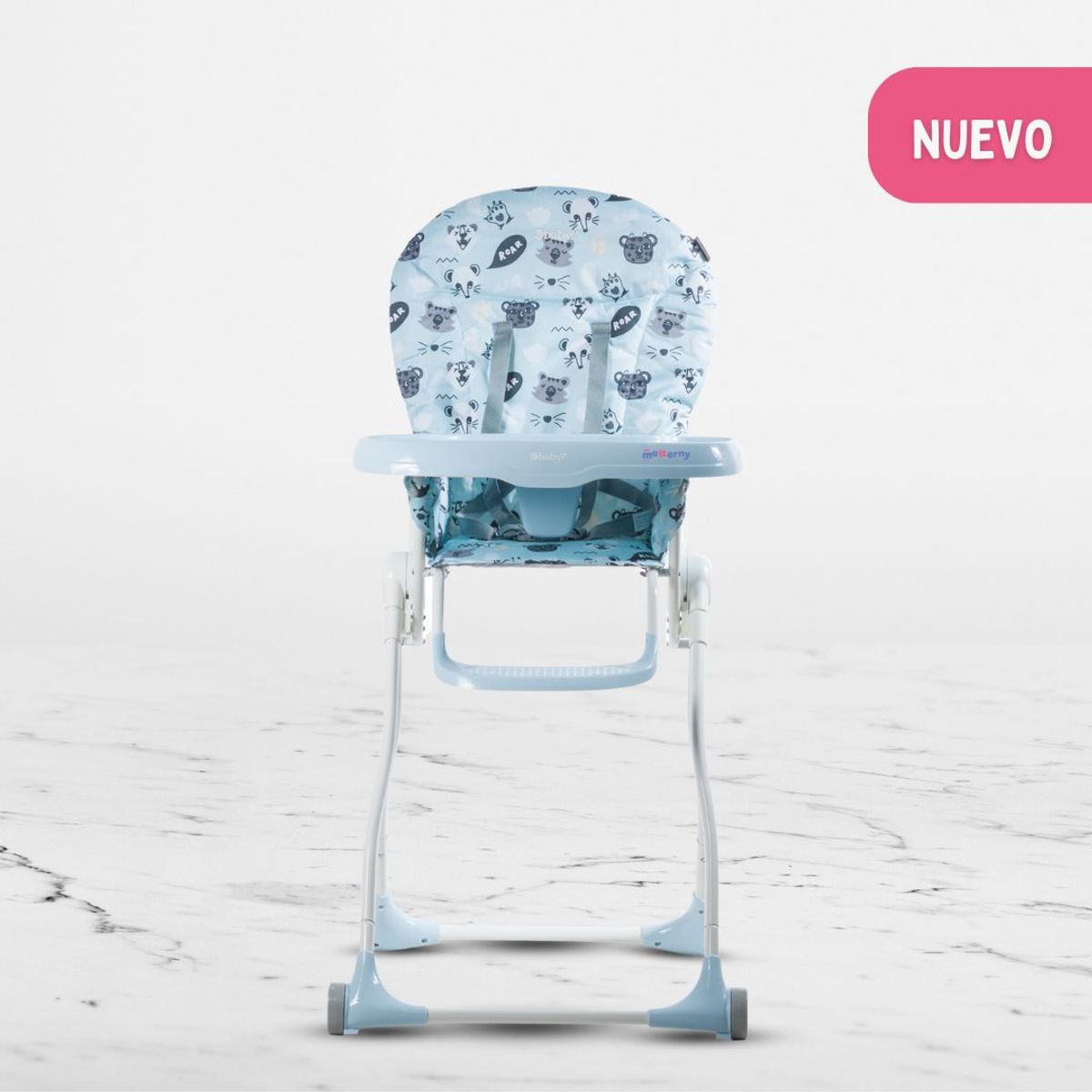 EBABY - Silla de Comer Plegable para Bebés «ZAZI» Light Blue