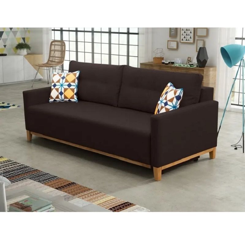 DMUEBLES - SOFA CAMA DMUEBLES AMBER 1.5 PLAZAS MARRON