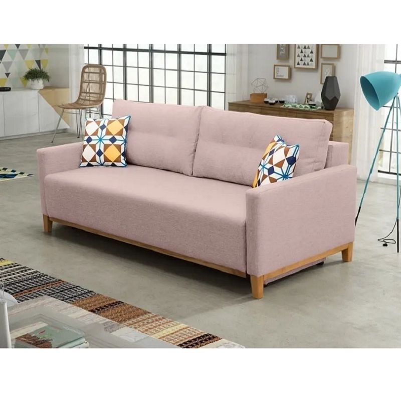 DMUEBLES - SOFA CAMA DMUEBLES AMBER 1.5 PLAZAS ROSA