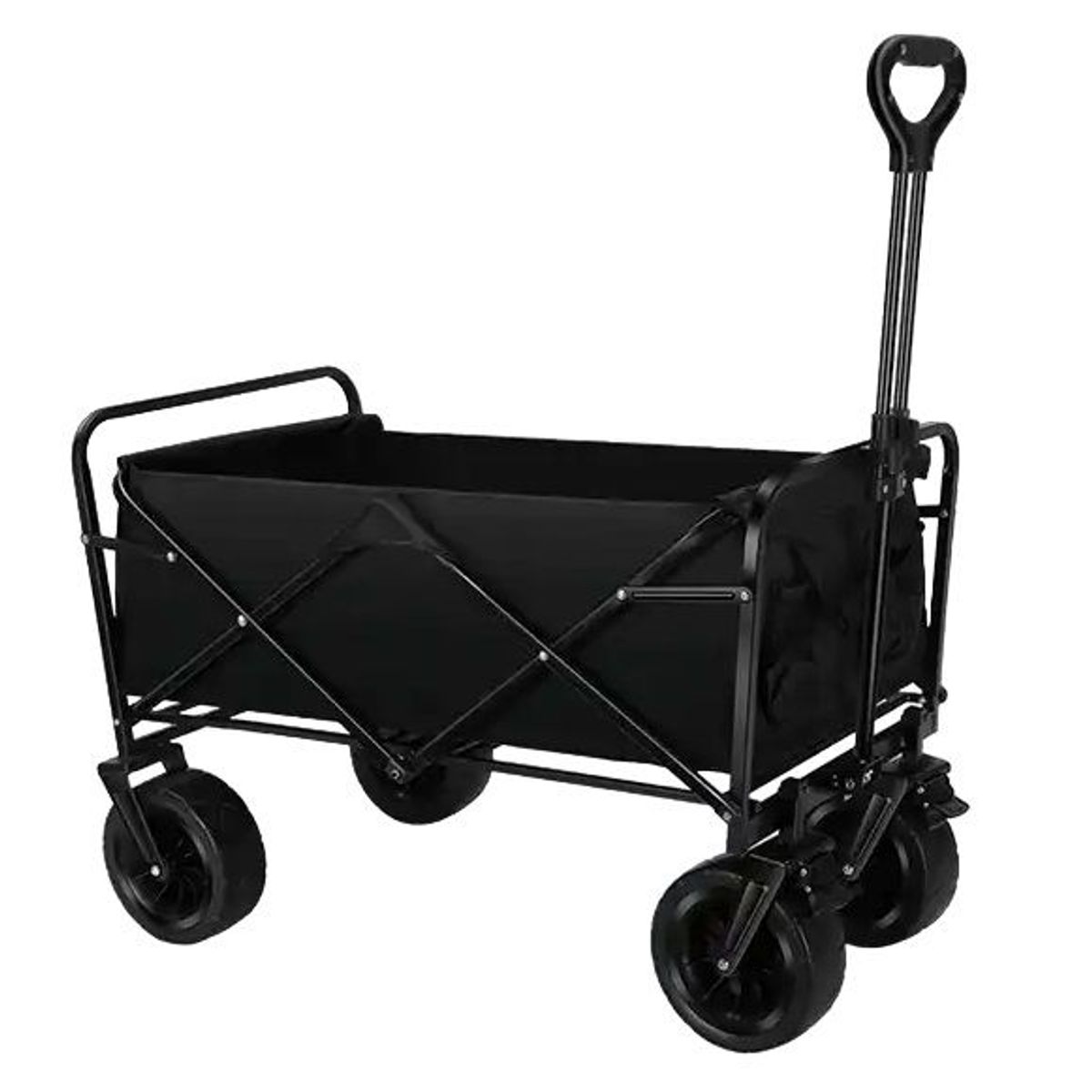 GENERICO - Remolque Coche Carrito Para Camping Compras Plegable - Negro