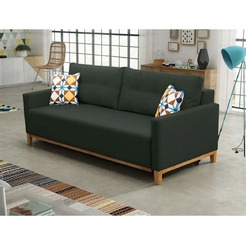 DMUEBLES - SOFA CAMA DMUEBLES AMBER 1.5 PLAZAS PLOMO