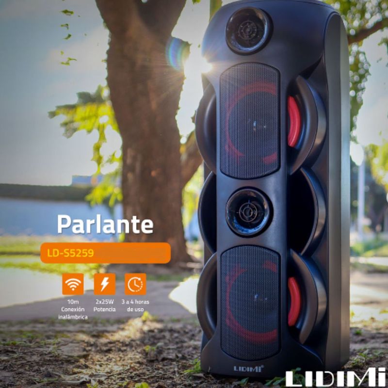 GENERICO - Parlante LIDIMI Bluetooth Recargable Con Microfono