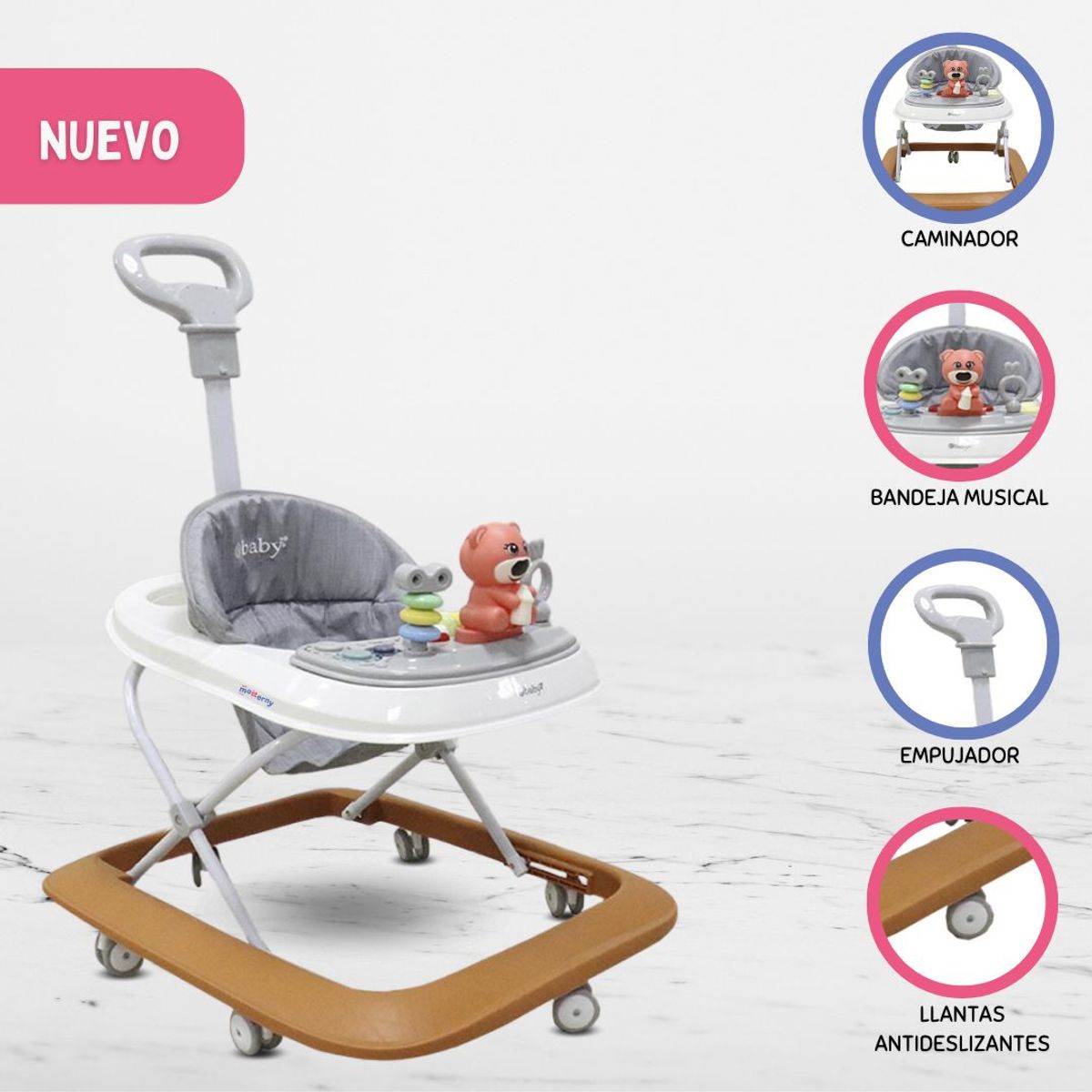 EBABY - Andador Musical Didáctico para Bebés «VARI» Orange