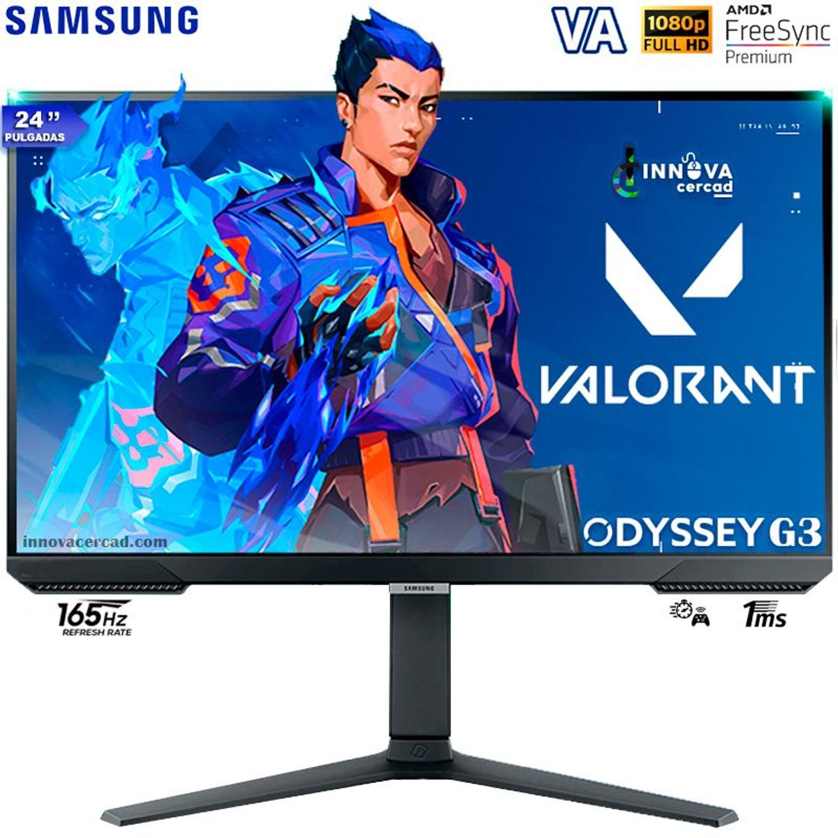 SAMSUNG - Monitor Samsung Odyssey G3 LS24AG320NLXPE 24 Full HD 144Hz 1ms
