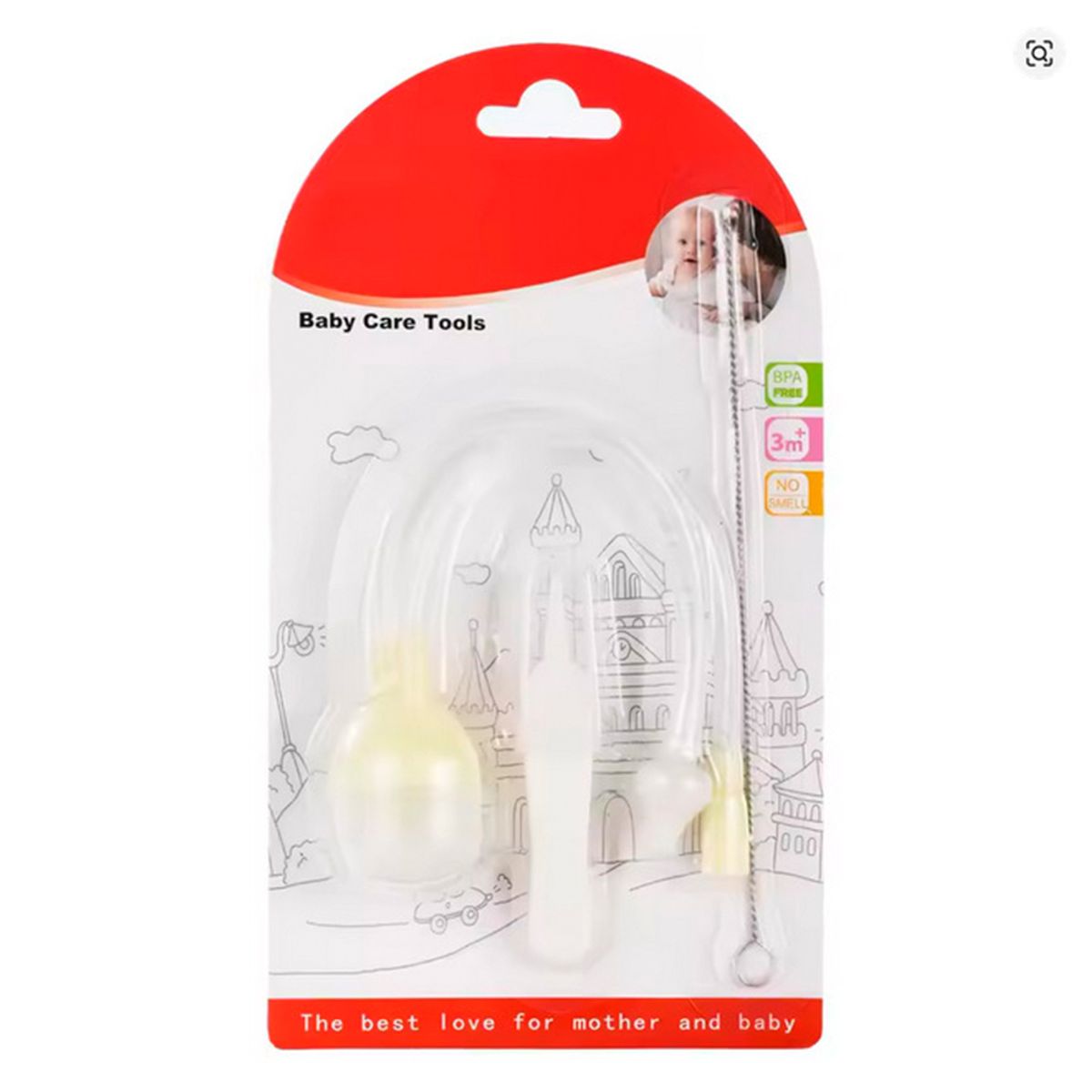 GENERICO - Aspirador Limpiador Nasal Congestión Mocos Bebé Amarillo