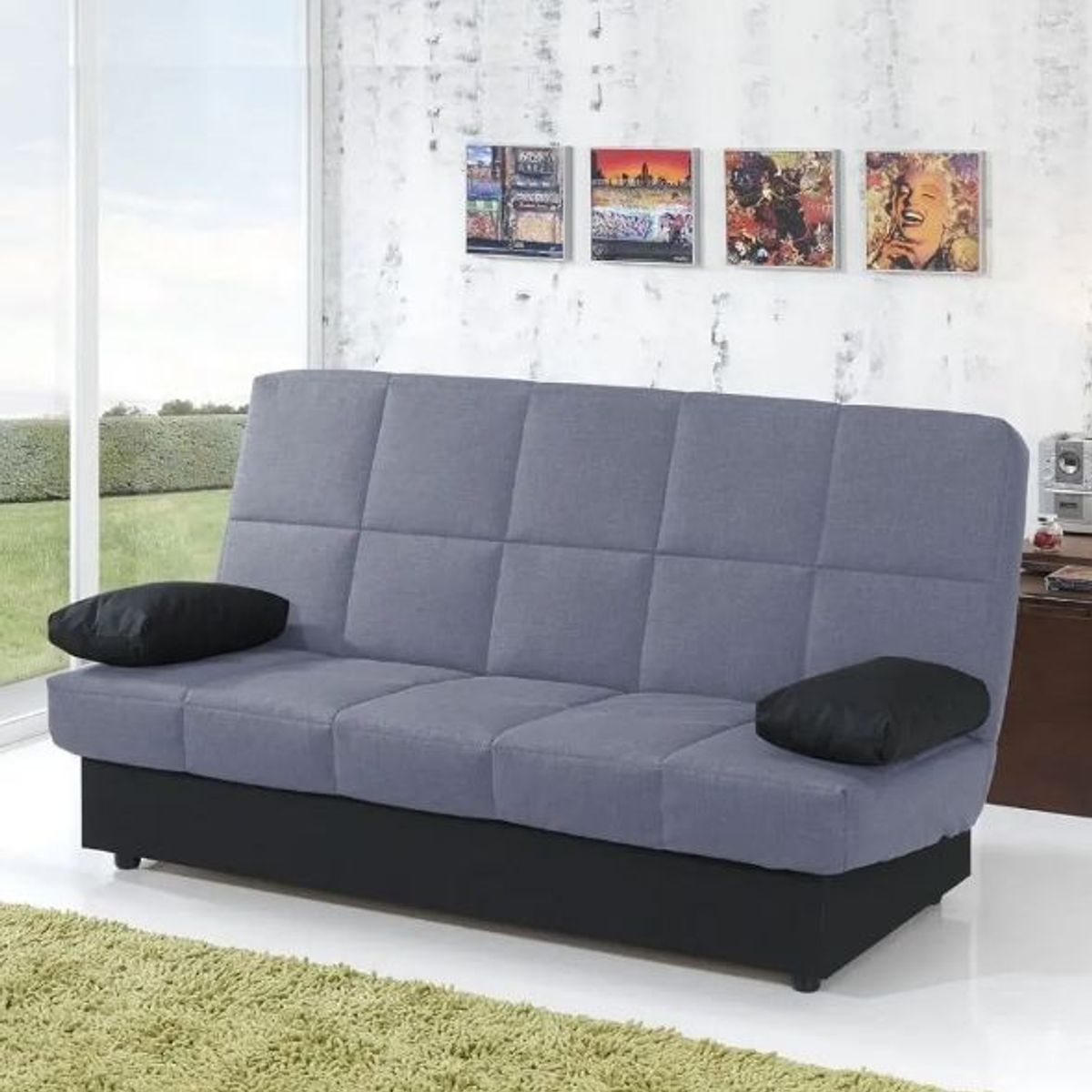 DMUEBLES - SOFA CAMA DMUEBLES ABBY GRIS