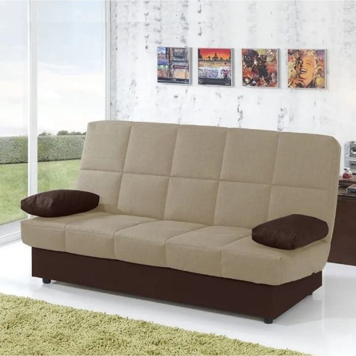DMUEBLES - SOFA CAMA DMUEBLES ABBY CAMELLO