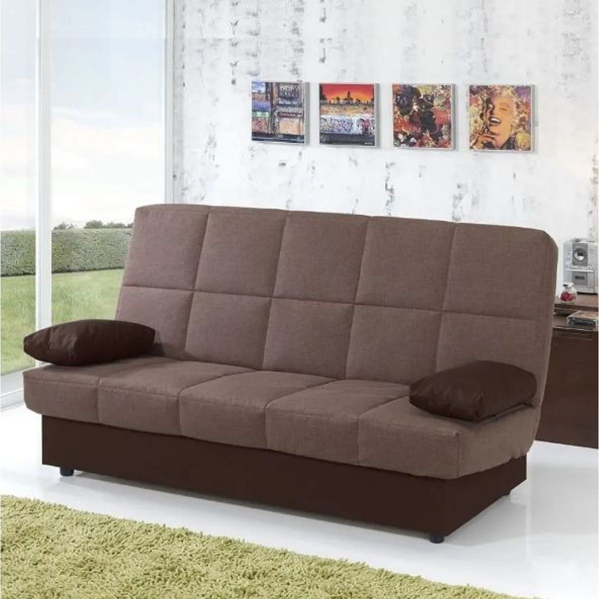 DMUEBLES - SOFA CAMA DMUEBLES ABBY MARRON
