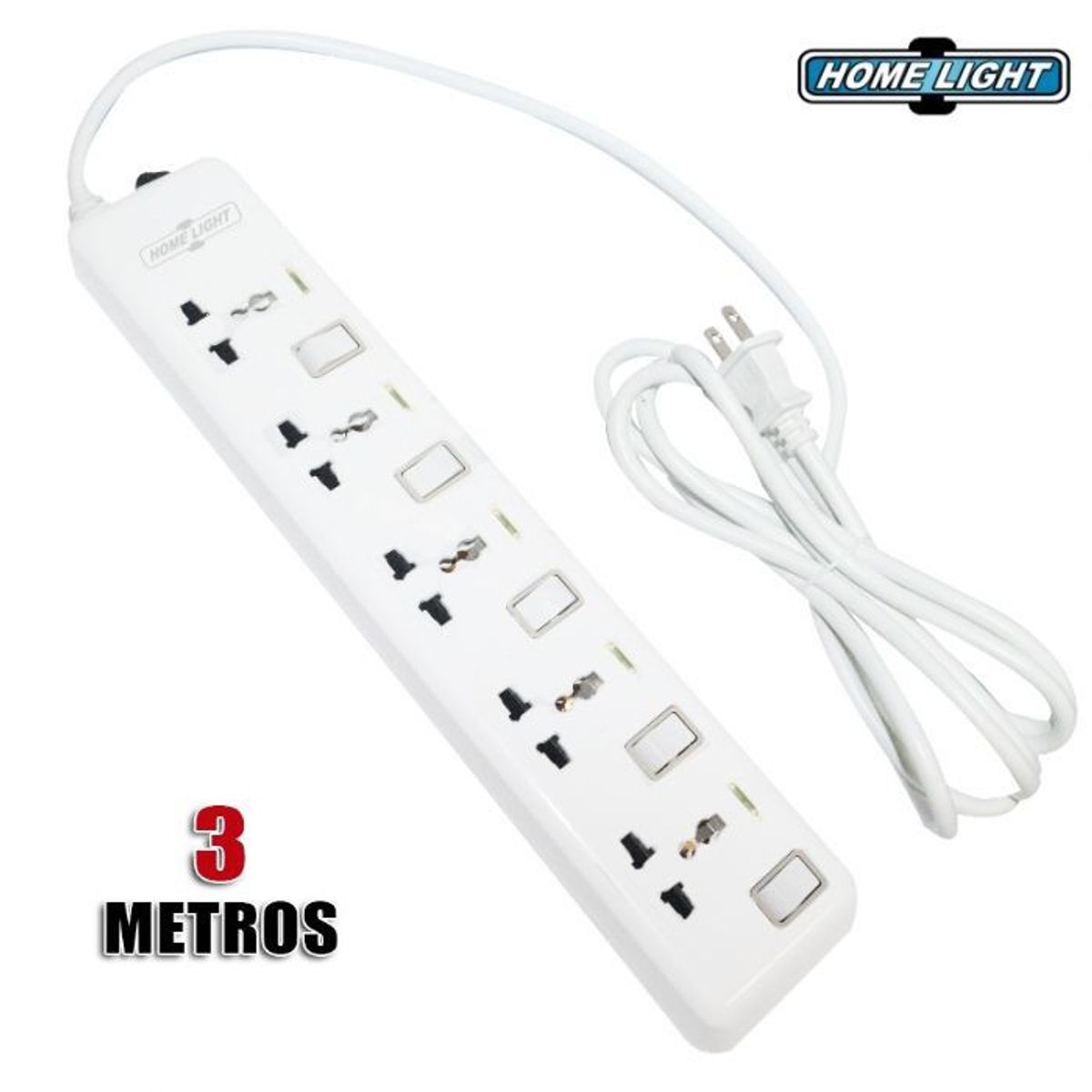 HOME LIGHT - Supresor de Pico 5 Tomas IND 3M 18AWG LUXURY HL