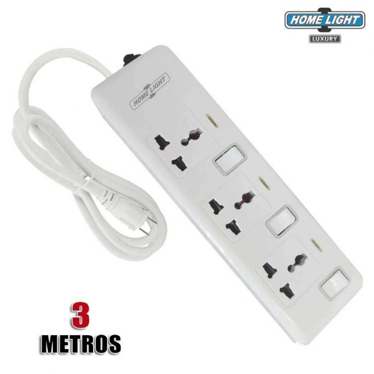 HOME LIGHT - Supresor de Pico 3 Tomas IND 3M 18AWG LUXURY HL