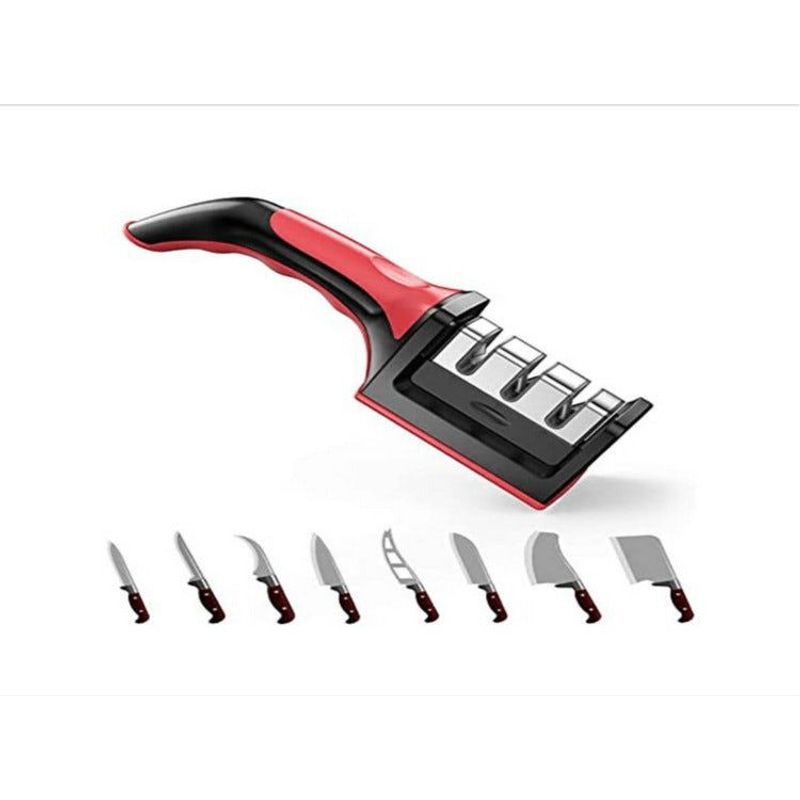 GENERICO - Afilador de cuchillos ergonómico 3 niveles de afilado