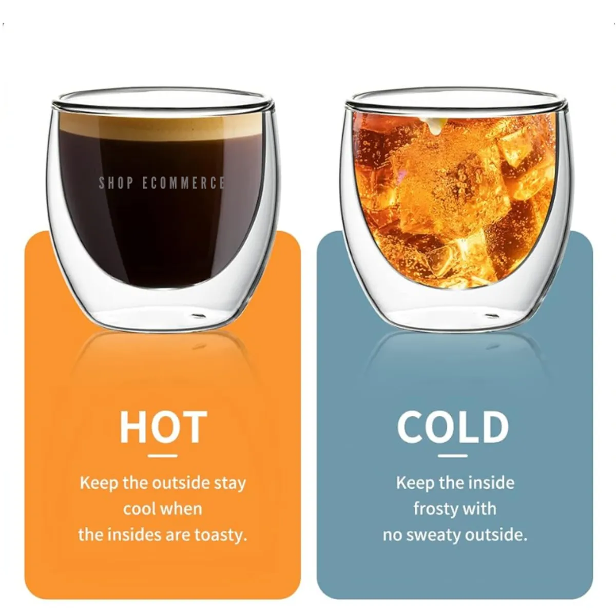 GENERICO - Vaso con aislamiento térmico 100 SET de dos