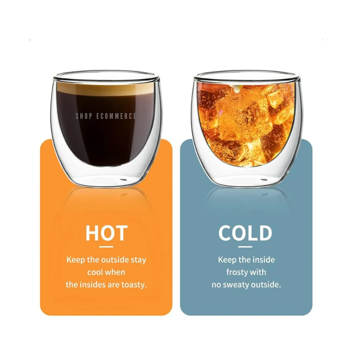 GENERICO - Vaso con aislamiento térmico 100 SET de dos