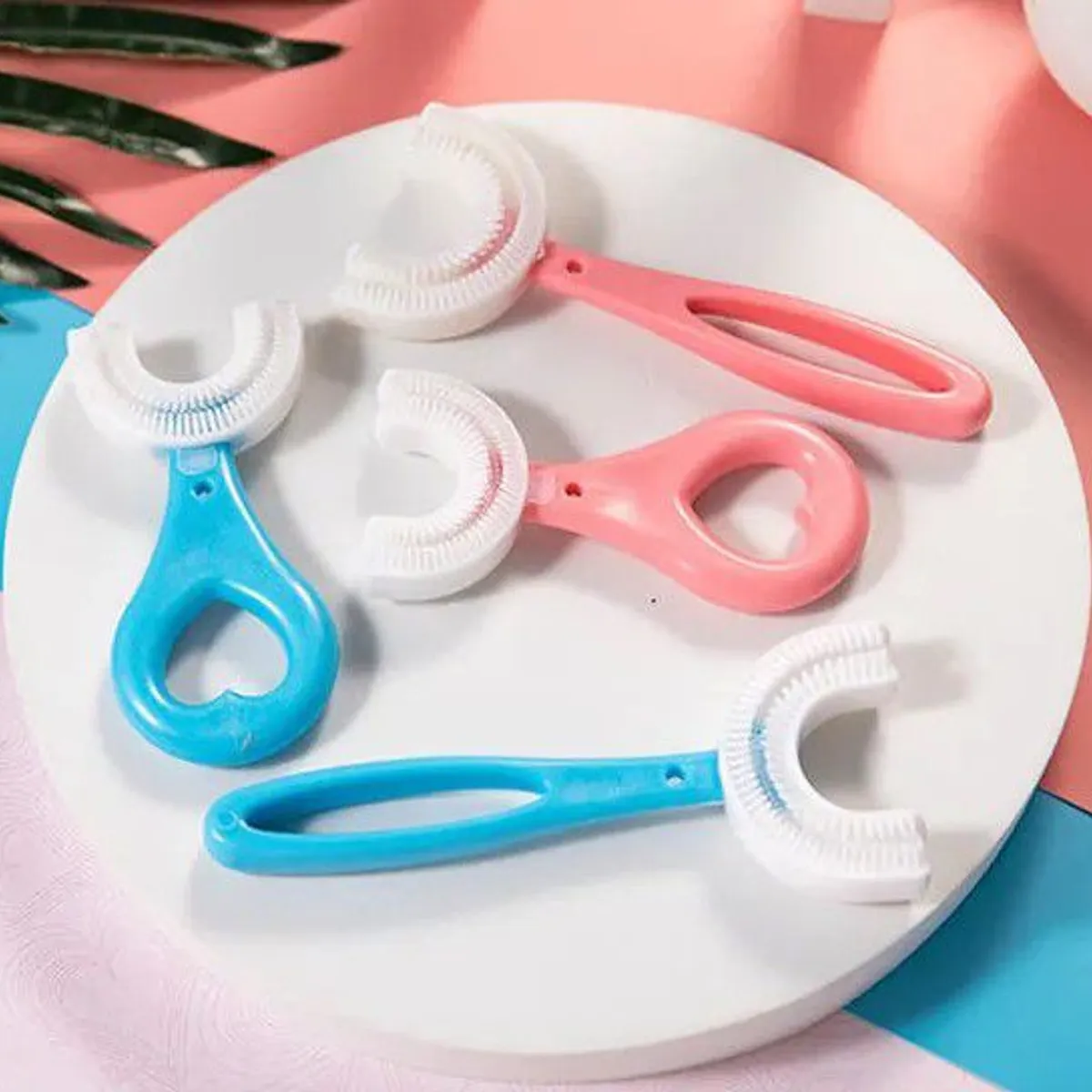 GENERICO - SET 2 CEPILLO PARA NIÑOS EN FORMA DE U DE SILICONA 360°.