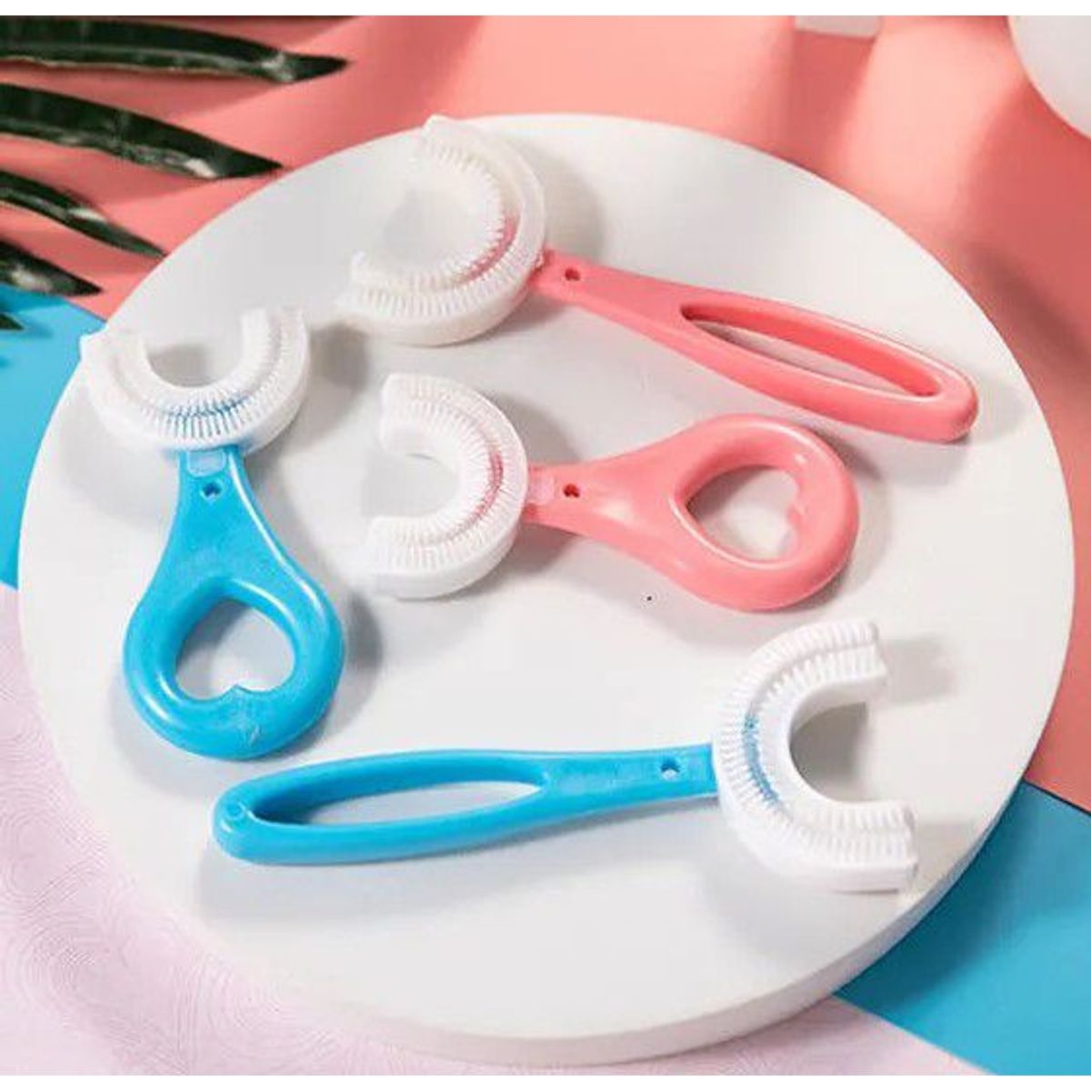 GENERICO - SET 2 CEPILLO PARA NIÑOS EN FORMA DE U DE SILICONA 360°.