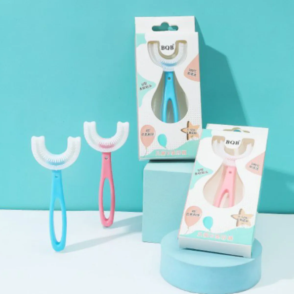 GENERICO - SET 2 CEPILLO PARA NIÑOS EN FORMA DE U DE SILICONA 360°.