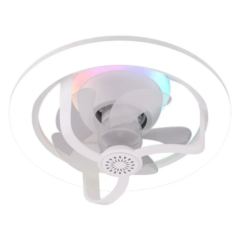 GENERICO - Ventilador de Techo Inteligente RGB 2 en 1 Giratorio 360 Circular
