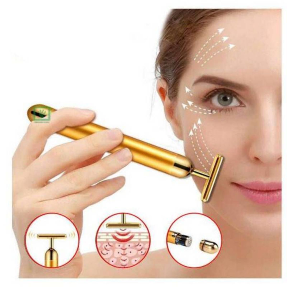 GENERICO - Rodillo Masajeador Facial Moldeador de Rostro con Vibración Skincare