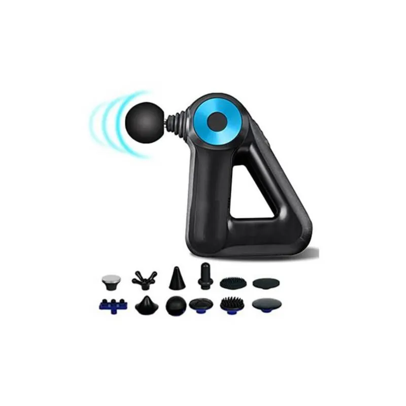 GENERICO - Pistola de fascia de percusión con 12 cabezales de masaje