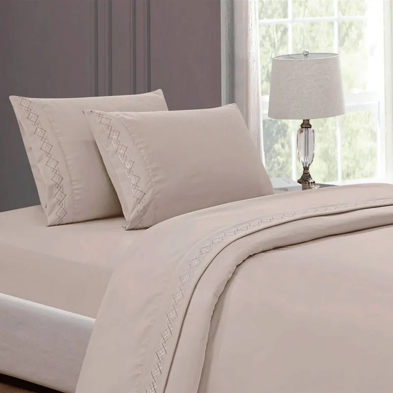 CASATEX - Juego de sabanas King 100% algodón con bordado