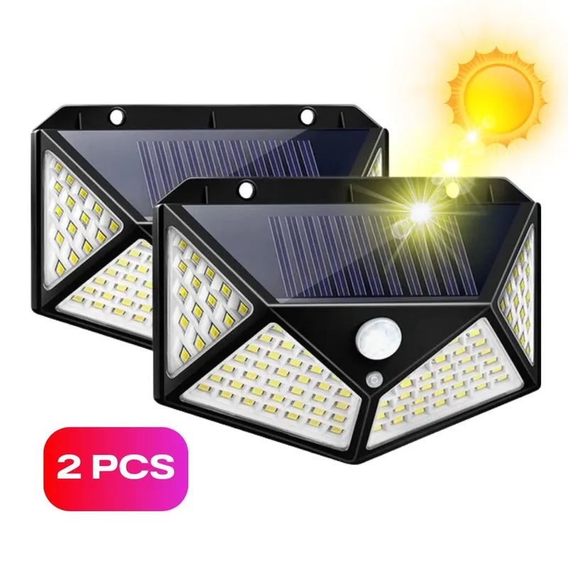 GENERICO - Combo x2 Lámparas Solares Con Sensor de Movimiento Para Exteriores