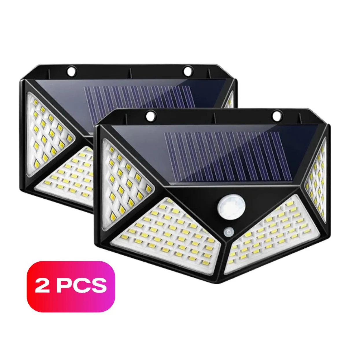 GENERICO - Combo 2 UND Foco Lampara Luz LED con Panel Solar Bateria Recargable Sensor de Movimiento