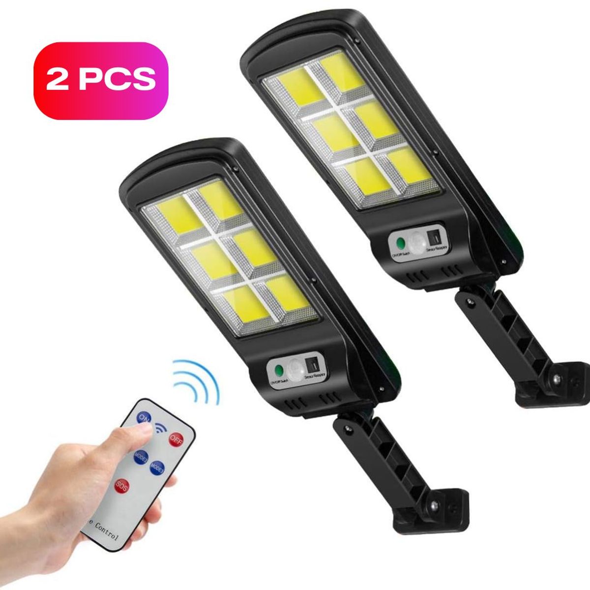 GENERICO - Lamparas Solares de Exterior Dobles Iluminaciòn Led con Control