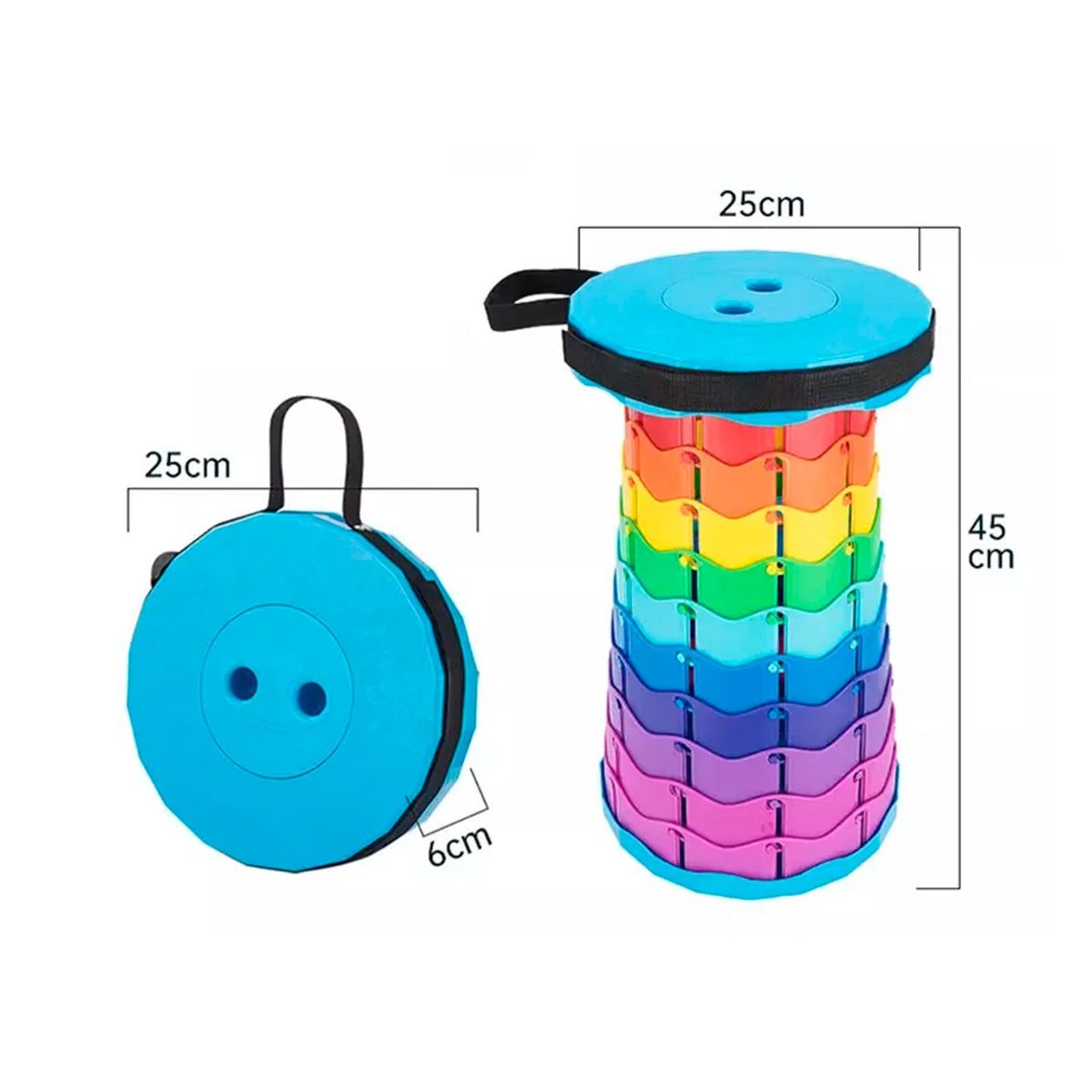 GENERICO - Banco Plegable Portátil para Viajes Camping color Arcoíris